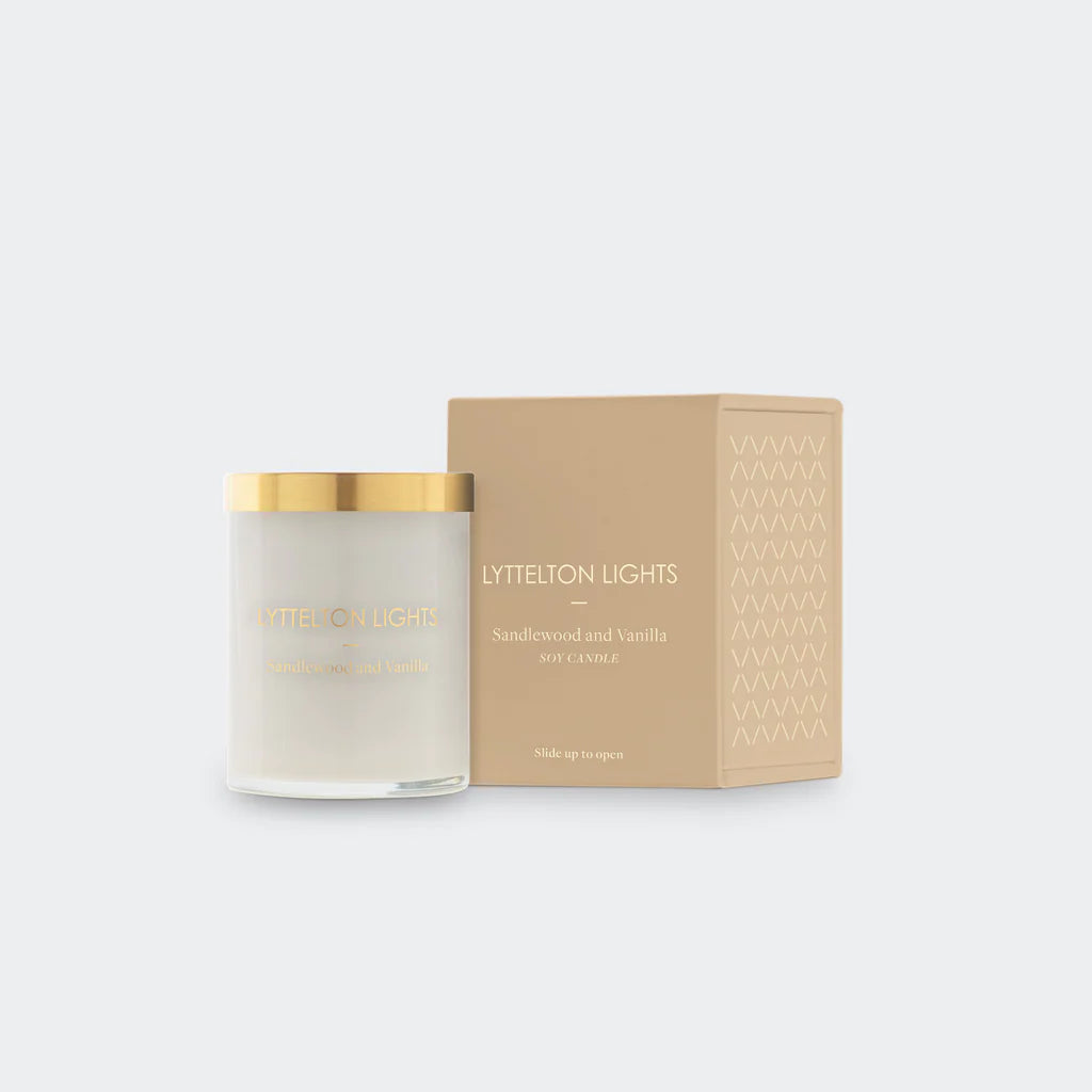 Lyttelton Lights Sandlewood & Vanilla Candle - Edelweiss Flowers