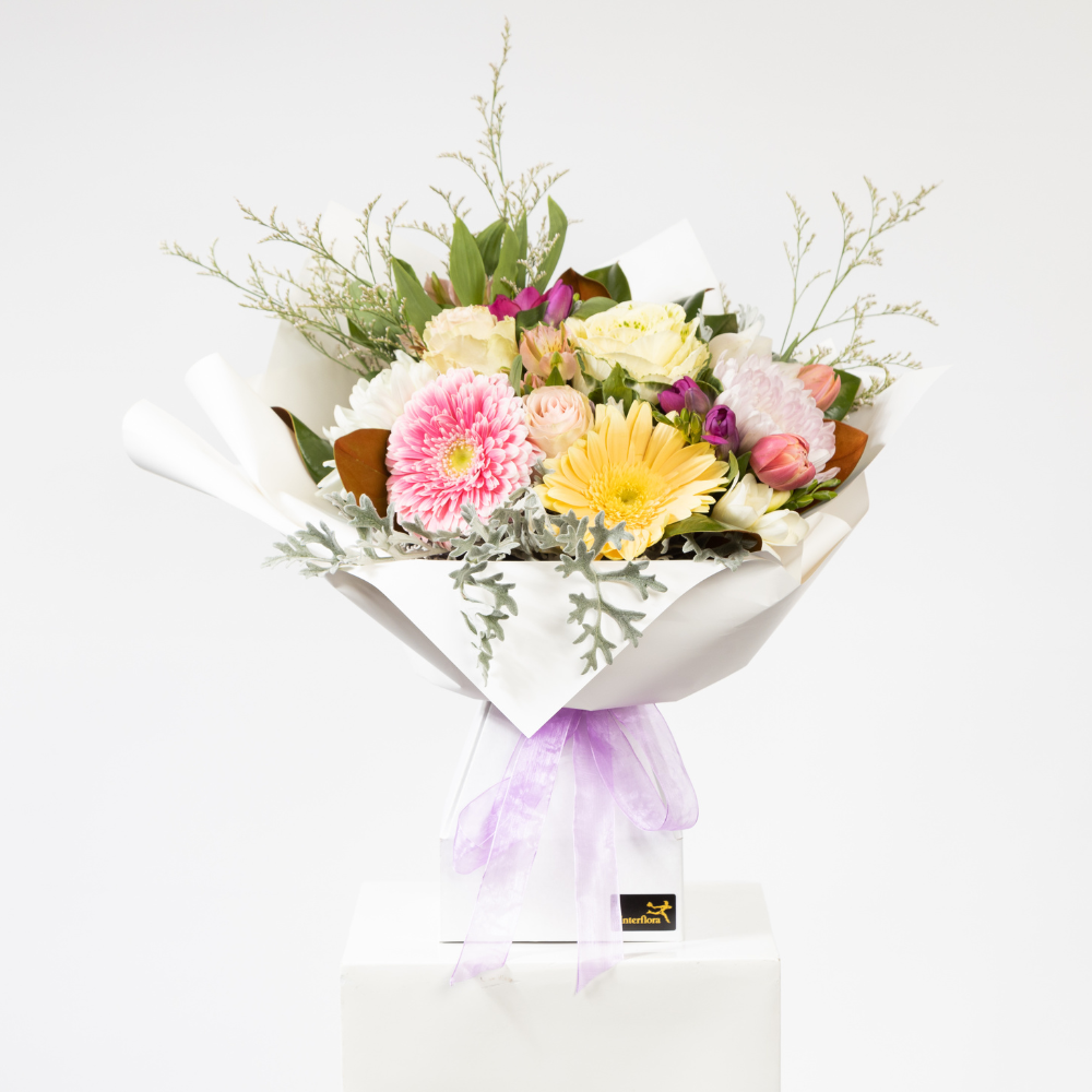 Pastel Bouquet in Water Filled Box - Edelweiss Flowers